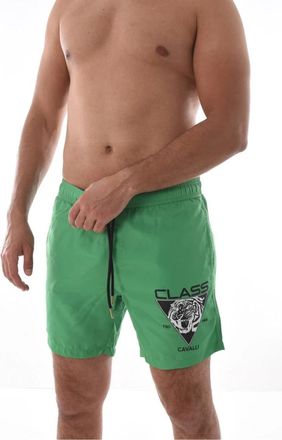Cavalli Groene Logo Zwembroek - Heren - Strandmode - Groen - M - Polyester - Badmode