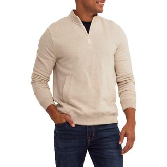 Threads 4 Thought Greg Eco Fleece Quarter Zip in Bone at Nordstrom, Size Xx-Large