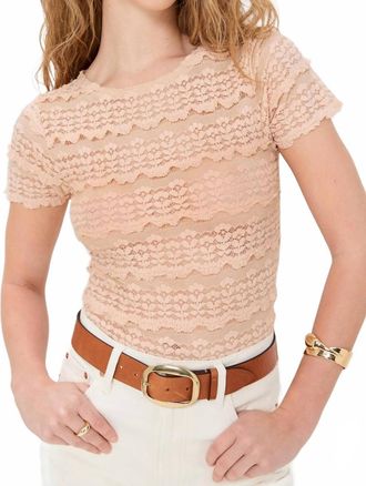Free People Angelina Lace Tee In Tea