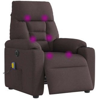 vidaXL Vidaxl - Sill&oacute;n Reclinable De Masaje El&eacute;ctrico Tela Marr&oacute;n Oscuro