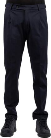 Berwich Retro Lange Broek - Heren - Broeken - Blauw - Maat: L Viscose