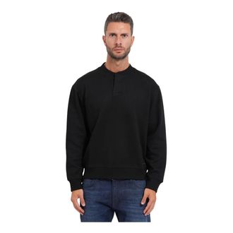 HUGO BOSS Hoodies & sweatvesten, Heren, Zwart, 3Xl, Sweatshirt met knoopkraag