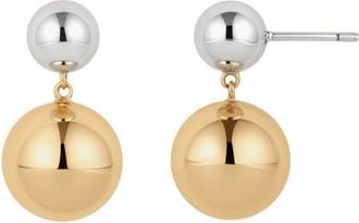 Made by Mary Sol Drop Stud Earrings in Gold Plated at Nordstrom