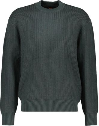 HUGO BOSS Kotorpolo Ronde Hals Trui - Heren - Truien - Groen - Maat: XL Katoen