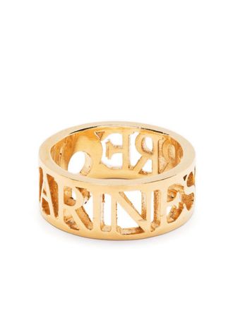 Marine Serre Anello con logo - Oro