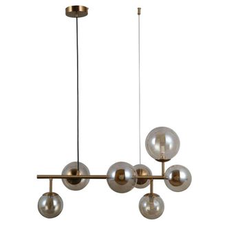Netlighting Frontera Modern 7 Light Bar Pendant Ceiling Light G9 in Bronze