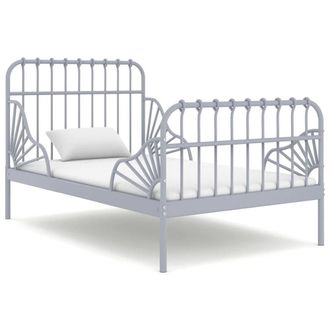 Berkfield Home Extendable Bed Frame Grey Metal 80x130/200 cm