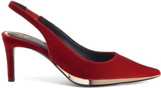 Giuseppe Zanotti 70mm Virgyn slingback pointed pumps - women - Velvet/Calf Leather - 37 - Red