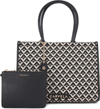 Carvela Womens Canvas Sorrento Chuck In Tote Bag - Black/White - One Size