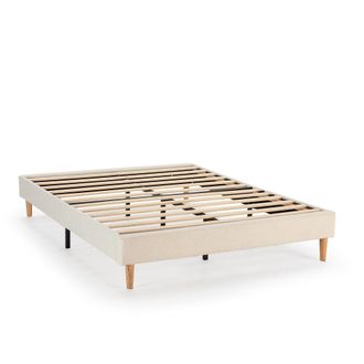 HOMN Base tapizada 140x190 cm tela borreguito beige