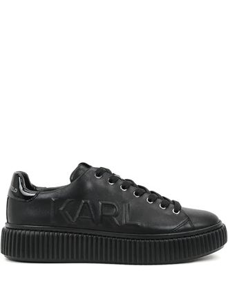 Karl Lagerfeld embossed logo platform sneakers - Black