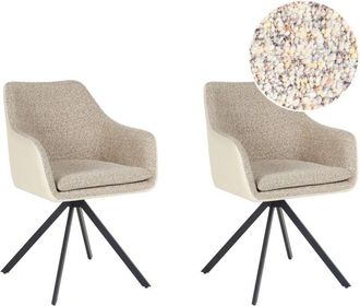 Beliani Beliani - Set di 2 sedie per sala da pranzo imbottite Tortora Lithia