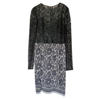 Dolce & Gabbana black & white lace longsleeve dress Size S