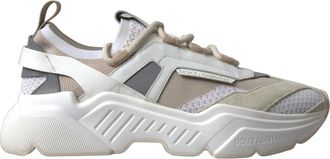 Dolce & Gabbana Sneakers White Beige Leather Sport DAYMASTER Womens Shoes
