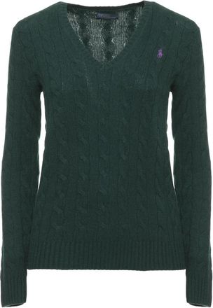 Ralph Lauren V-hals Trui - Dames - V-hals truien - Groen - M - Wol - Truien & Vesten