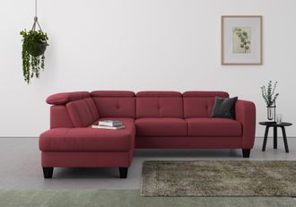 Sit&more Ecksofa »Belluci L-Form« inklusive Federkern, wahlweise mit Bettfunktion und Bettkasten