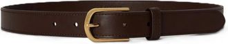 Ralph Lauren Cintura sottile in pelle con fibbia arrotondata - - Accessories - Donna - Marrone - S