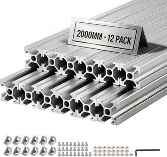 OEM Perfil De Extrusi&oacute;n De Aluminio 2020 Ranura En T Est&aacute;ndar Europeo, Carril Lineal De Extrusi&oacute;n 2000 Mm, Perfil De Aluminio Para Marcos De Impresoras 3d