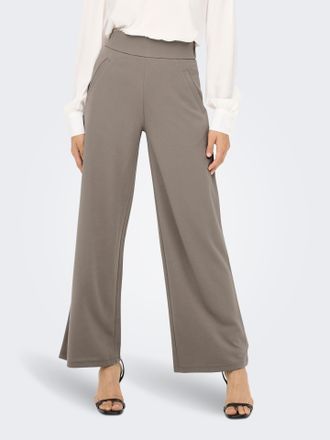 Jacqueline de Yong Schlupfhose JDY JDYLOUISVILLE CATIA WIDE PANT JRS NOOS, Damen, Gr. XS (34), L&auml;nge 32, braun (driftwood), Jersey, Obermaterial: 95% Polyester, 5% Elast