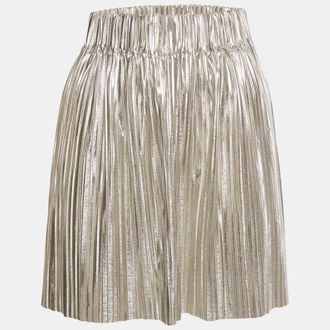 Isabel Marant Silver Plisse Delpha Mini Skirt