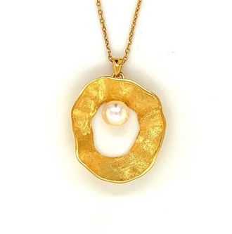 Esin Akan Sea & Moon Medium Necklace, Sterling Silver with Gold Plate in Gold-Plated at Nordstrom, Size 18