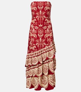 Farm Rio Haras printed tiered maxi dress