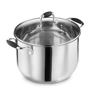 Lewis's Stainless Steel Stockpot 24cm with Glass Lid - Silver | TJ Hughes