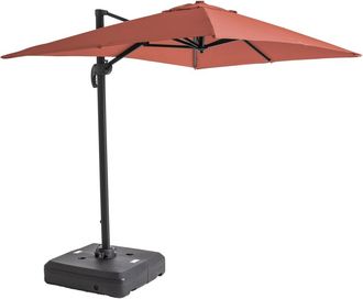 Oviala Parasol 2x3m Terracota 360&deg; Inclinable + Base con Ruedas