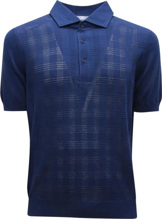 Lardini I5611 Perforated E Polo Shirt - Heren - Polos - Blauw - S - Tops