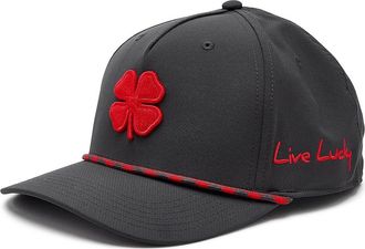 Black Clover Classic Rope 6 Adjustable Hat Baseball Caps Black/Red, Polyester/Spandex