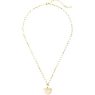 Machete Jewelry Midi Heart Pendant Necklace in White Shell at Nordstrom