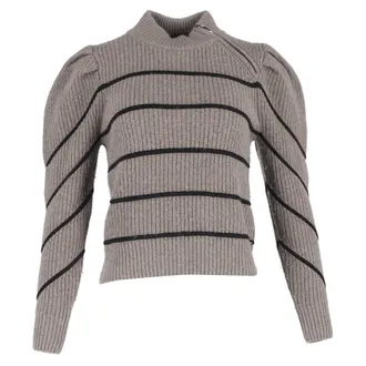 BA&SH Ba & Sh Yonoh Striped Jumper In Grey Wool