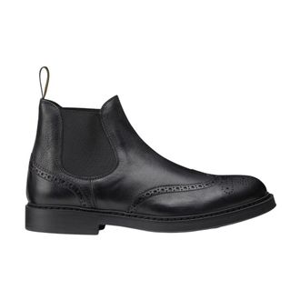 Doucal's Chelsea Boots, male, Black, Size: 8 1/2 US Leather Beatles Ankle Boot