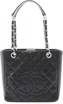 Chanel Black Grained Calfskin Tote Bag (Pre-Owned)