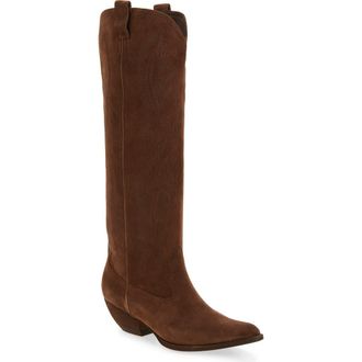 Jeffrey Campbell Calvera Western Knee High Boot in Brown Suede at Nordstrom, Size 7.5