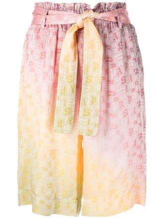 Palm Angels monogram-print tied-waist shorts - Pink