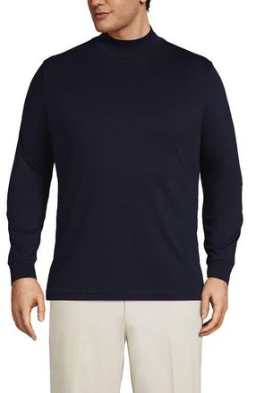 Lands End Cotton Supima Mock Turtleneck in Radiant Navy at Nordstrom, Size Xx-Large