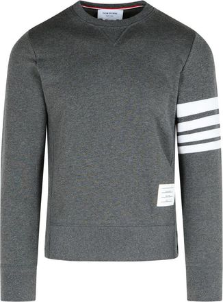 Thom Browne 4 Bar Dark Grey Cotton Sweatshirt