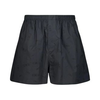 Balenciaga Korte Broeken, Heren, Grijs, M, Katoen, Katoenen Pyjamashorts