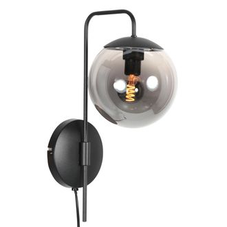 Steinhauer Aplique De Pared - Negro - Bollique - Vidrio Metal - L&aacute;mpara De