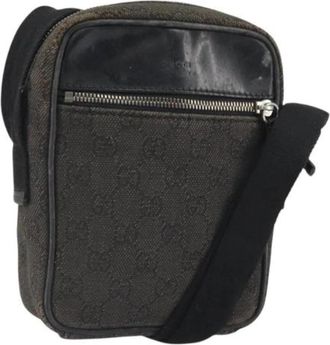 Gucci Pre-owned Vintage Canvas Cross Body Bag - Dames - Vintage Schoudertas - Zwart - ONE Size - Vintage