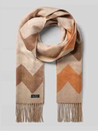 Fraas Schal mit Logo-Patch Modell Cashmink in Beige, Gr&ouml;&szlig;e 1