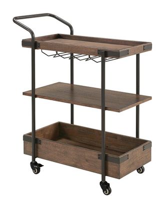 Alaterre Kyra 32In Oak & Metal Bar Cart