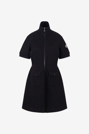 Moncler Ausgestelltes Minikleid aus Baumwollpiqu&eacute; mit Reissverschluss