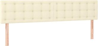 vidaXL Cabecero Con Led Cuero Sint&eacute;tico Color Crema 200x5x78/88 Cm Vidaxl