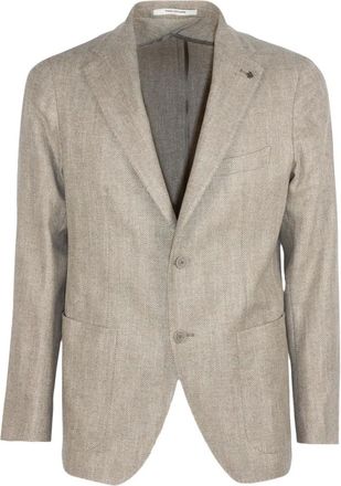 Tagliatore Blazer de Espiga - Suits - Hombre - Beige - 2XL