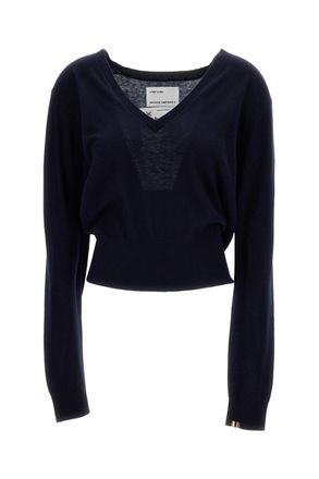 Extreme Cashmere Navy Blue N.467 Collin V-Neck Sweater