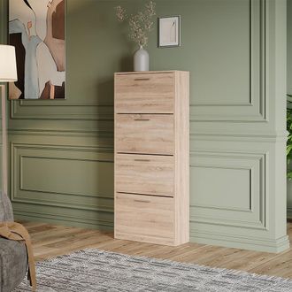 Vicco Mueble Zapatero Gizmo, Sonoma, 59 X 137 Cm Con 4 Compartimentos