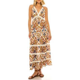 A Collective Story Ikat Print Halter Maxi Dress in Snow White at Nordstrom, Size X-Large