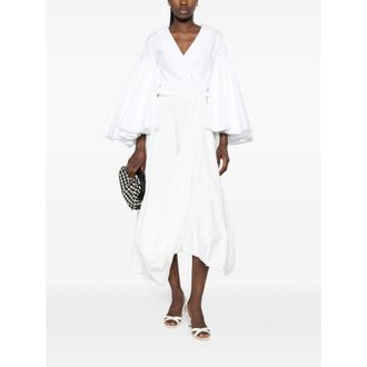 Jacquemus Cropped Wrap Blouse - White